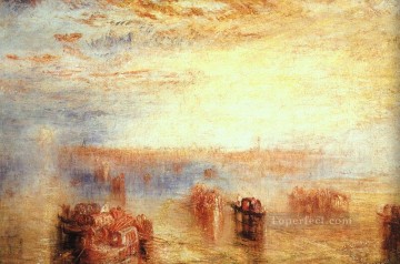 ジョセフ・マロード・ウィリアム・ターナー Painting - ヴェネツィアへのアプローチ 1843 ロマンチックなターナー